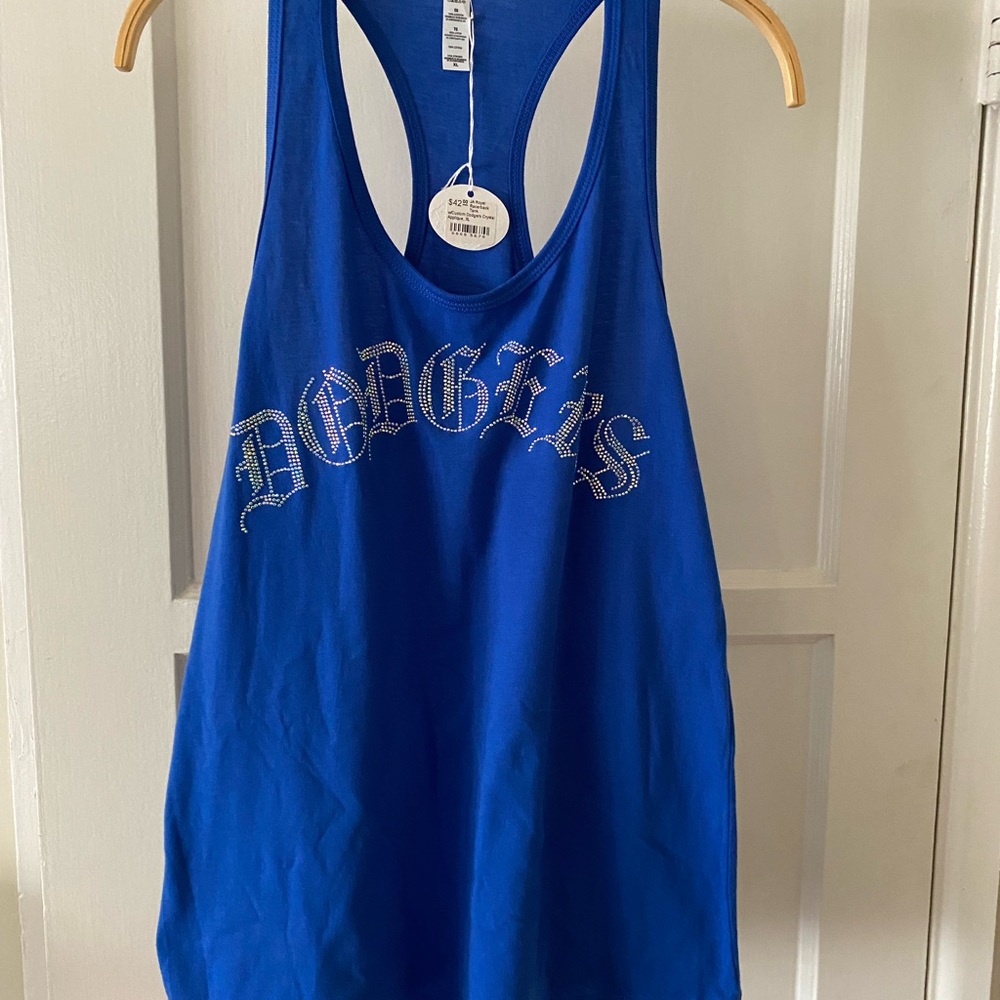 Bling Dodger Blue Ladies Tank Size XL